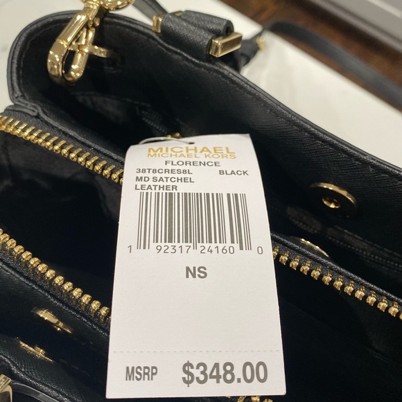 NWT MICHAEL KORS Florence Medium Leather Satchel - Picture 7 of 7